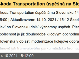 Škoda Transportation úspěšná na Slovensku