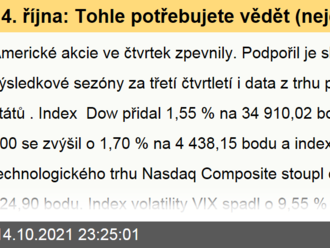 14. října: Tohle potřebujete vědět   o čtvrtečním obchodování v USA