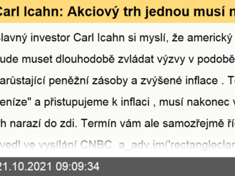 Carl Icahn: Akciový trh jednou musí narazit do zdi postavené z nově vytvořených peněz