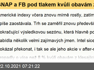 SNAP a FB pod tlakem kvůli obavám ze změn v iOS, klesá i Intel