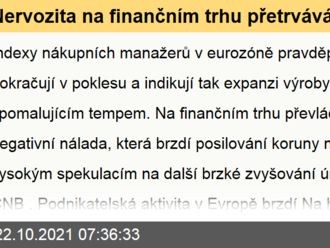 Nervozita na finančním trhu přetrvává  