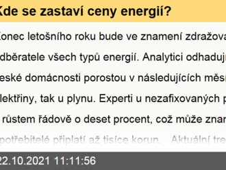 Kde se zastaví ceny energií?