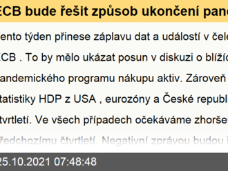 ECB bude řešit způsob ukončení pandemického programu nákupu aktiv  