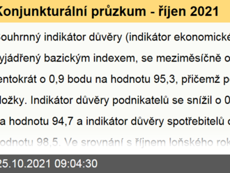 Konjunkturální průzkum - říjen 2021