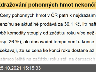 Zdražování pohonných hmot nekončí, cena může do konce roku dosáhnout 40 Kč za litr.