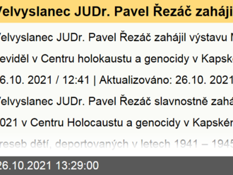 Velvyslanec JUDr. Pavel Řezáč zahájil výstavu Motýla jsem ti neviděl v Centru holokaustu a genocidy v Kapském Městě