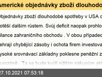 Americké objednávky zboží dlouhodobé spotřeby rostou  