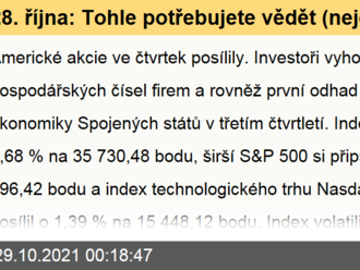 28. října: Tohle potřebujete vědět   o čtvrtečním obchodování v USA