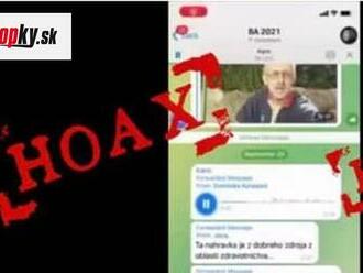 Polícia upozorňuje na nebezpečný hoax! Ide o NAHRÁVKU: Tajné sprisahanie o šírení koronavírusu