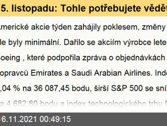 15. listopadu: Tohle potřebujete vědět   o pondělním obchodování v USA