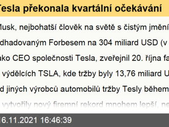 Tesla překonala kvartální očekávání