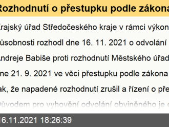 Rozhodnutí o přestupku podle zákona o střetu zájmů v případu Andreje Babiše