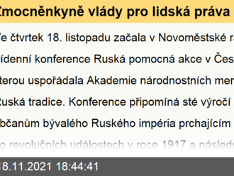 Zmocněnkyně vlády pro lidská práva na konferenci ke 100. výročí Ruské pomocné akce v Československu