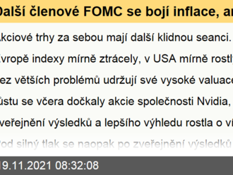 Další členové FOMC se bojí inflace, američtí senátoři hlasují o fiskálním balíčku - Ranní komentář