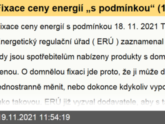 Fixace ceny energií „s podmínkou“  