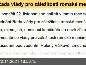 Rada vlády pro záležitosti romské menšiny nominovala kandidáta na romského zmocněnce