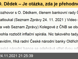 O. Dědek – Je otázka, zda je přehodnocení růstu dolů poslední