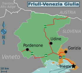 Informace k cestování Česká republika - Itálie. Od pondělí 29.11. bude ve žluté zóně region Furlansko Julské Benátsko  .