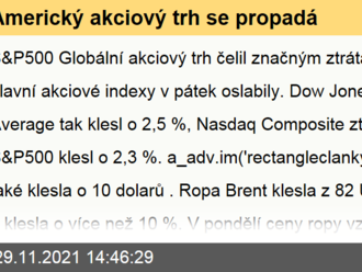 Americký akciový trh se propadá