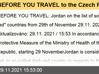 BEFORE YOU TRAVEL to the Czech Republic: Jordan on the list of so-called 