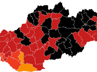 Mapa Slovenska černie: Najprísnejšie opatrenia budú v 37 okresoch