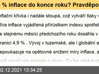 5 % inflace do konce roku? Pravděpodobný scénář kvůli růstu cen plynu a elektřiny