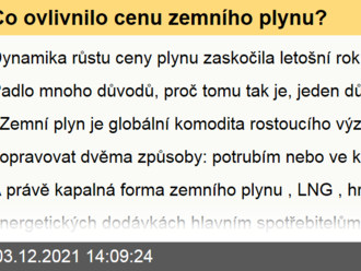 Co ovlivnilo cenu zemního plynu?