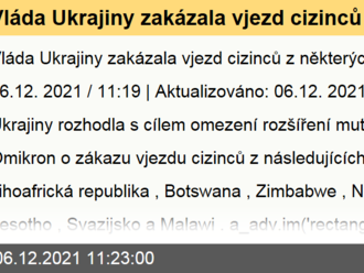 Vláda Ukrajiny zakázala vjezd cizinců z některých zemí Afriky