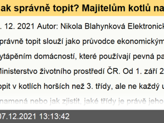 Jak správně topit? Majitelům kotlů na pevná paliva poradí nová brožura