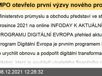 MPO otevřelo první výzvy nového programu Digitální Evropa