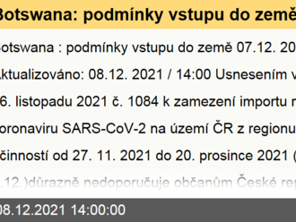 Botswana: podmínky vstupu do země  