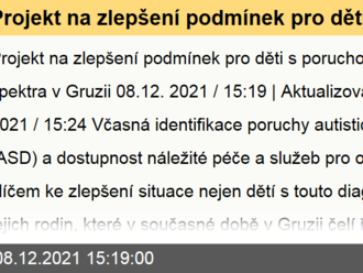 Projekt na zlepšení podmínek pro děti s poruchou autistického spektra v Gruzii