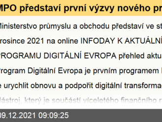 MPO představí první výzvy nového programu Digitální Evropa