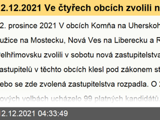 12.12.2021 Ve čtyřech obcích zvolili nová zastupitelstva