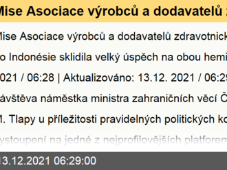 Mise Asociace výrobců a dodavatelů zdravotnických pomůcek do Indonésie sklidila velký úspěch na obou hemisférách