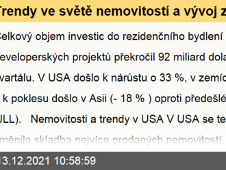 Trendy ve světě nemovitostí a vývoj za 3. kvartál