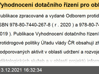 Vyhodnocení dotačního řízení pro oblast protidrogové politiky Úřadu vlády ČR