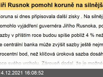 Jiří Rusnok pomohl koruně na silnější úrovně