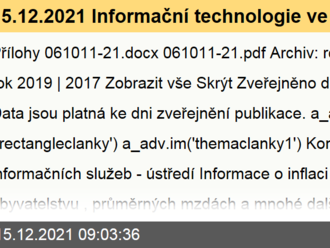 15.12.2021 Informační technologie ve zdravotnictví v České republice -...