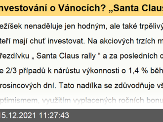 Investování o Vánocích? „Santa Claus rally“ naděluje pravidelné zisky