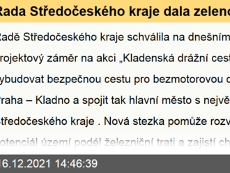 Rada Středočeského kraje dala zelenou záměru vybudovat cyklostezku mezi Kladnem a Prahou