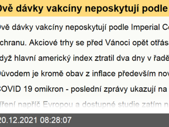 Dvě dávky vakcíny neposkytují podle Imperial College takovou ochranu. - Ranní glosa: Omikron se rychle šíří