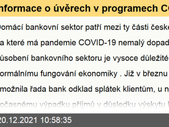 Informace o úvěrech v programech COVID  