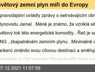 Světový zemní plyn míří do Evropy