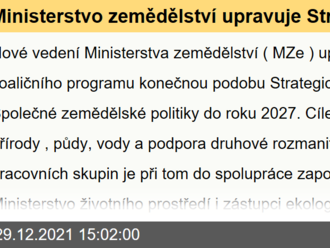 Ministerstvo zemědělství upravuje Strategický plán českého zemědělství do roku 2027. Bude více zaměřený na ekologii