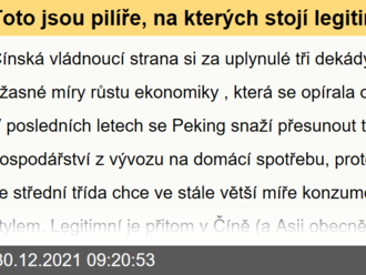 Toto jsou pilíře, na kterých stojí legitimita čínské vlády v očích obyvatel země