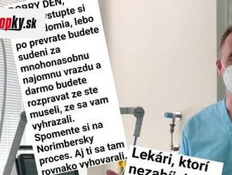 Zdravotníci obdržali anonym: Prirovnanie k nacistom! Ostrá reakcia primára Hložníka, padli aj silné slová