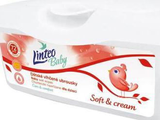 Vlhčené obrúsky Linteo Baby 72 ks Soft and cream BOX.