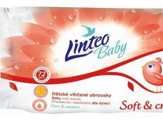 Čistiace vlhčené obrúsky Linteo Baby 72 ks Soft and cream.