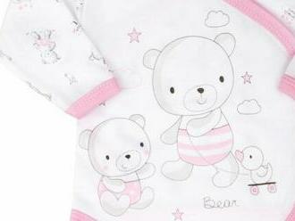 Dojčenské body s bočným zapínamím New Baby Bears ružové.